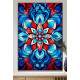 Quadro Decorativo Mandala com Tons Vermelhos e Azuis