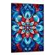 Quadro Decorativo Mandala com Tons Vermelhos e Azuis