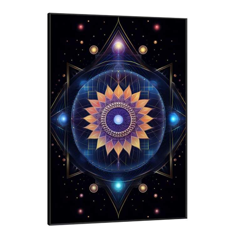Quadro Decorativo Mandala Constelaes Fundo Preto