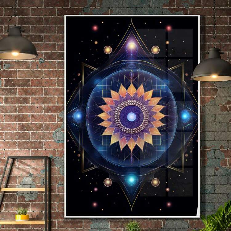 Quadro Decorativo Mandala Constelaes Fundo Preto