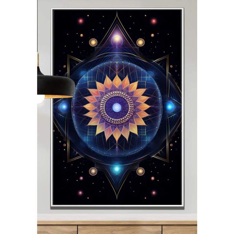 Quadro Decorativo Mandala Constelaes Fundo Preto