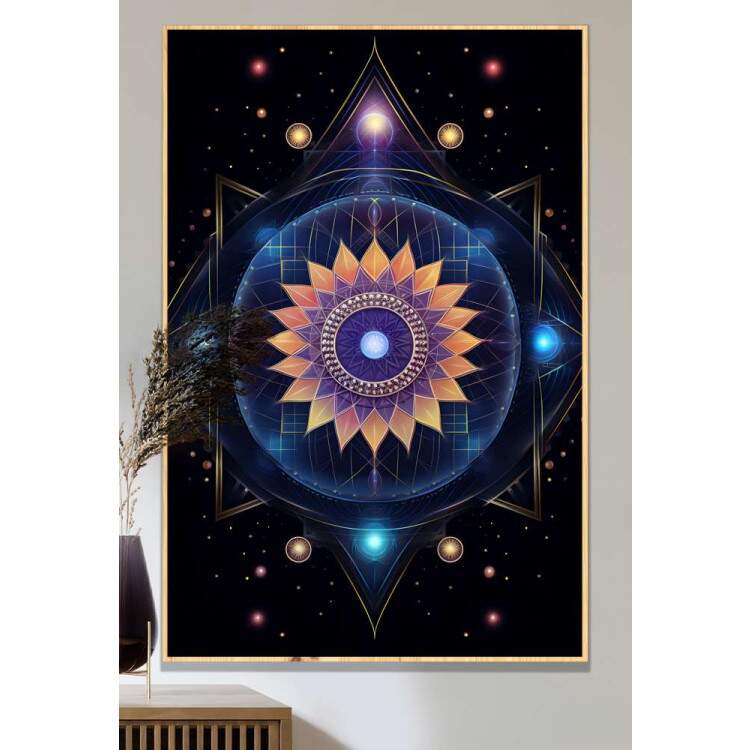 Quadro Decorativo Mandala Constelaes Fundo Preto