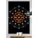Quadro Decorativo Mandala Constela�es Fundo Preto Tons de Laranja e Azul