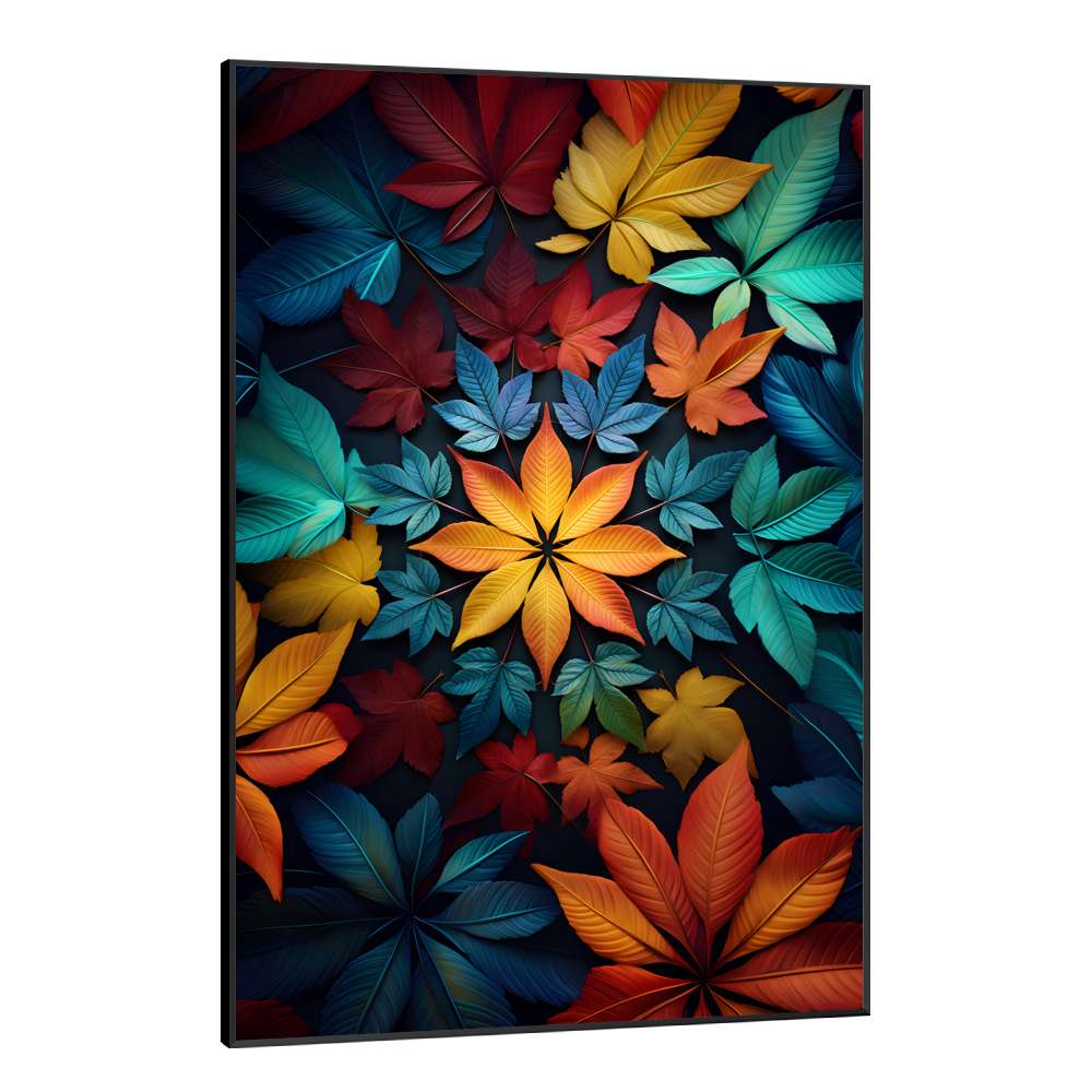 Quadro Decorativo Mandala Feita de Folhas