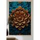 Quadro Decorativo Mandala Tom de Marrom com Fundo Azul