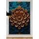 Quadro Decorativo Mandala Tom de Marrom com Fundo Azul
