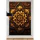 Quadro Decorativo Mandala Tons de Amarelo com Fundo Escuro