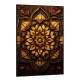 Quadro Decorativo Mandala Tons de Amarelo com Fundo Escuro