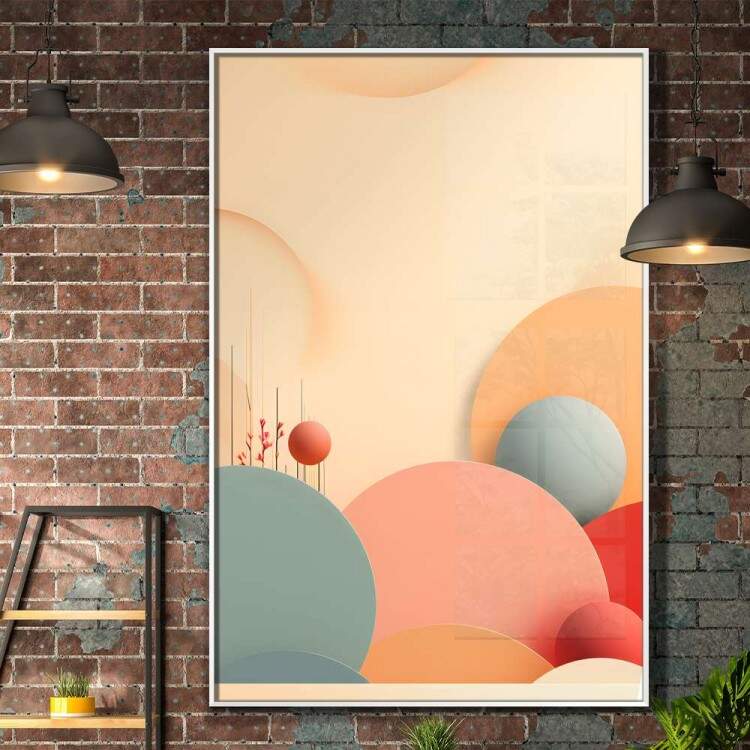 Quadro Decorativo Arte Minimalista com Cores Pastis