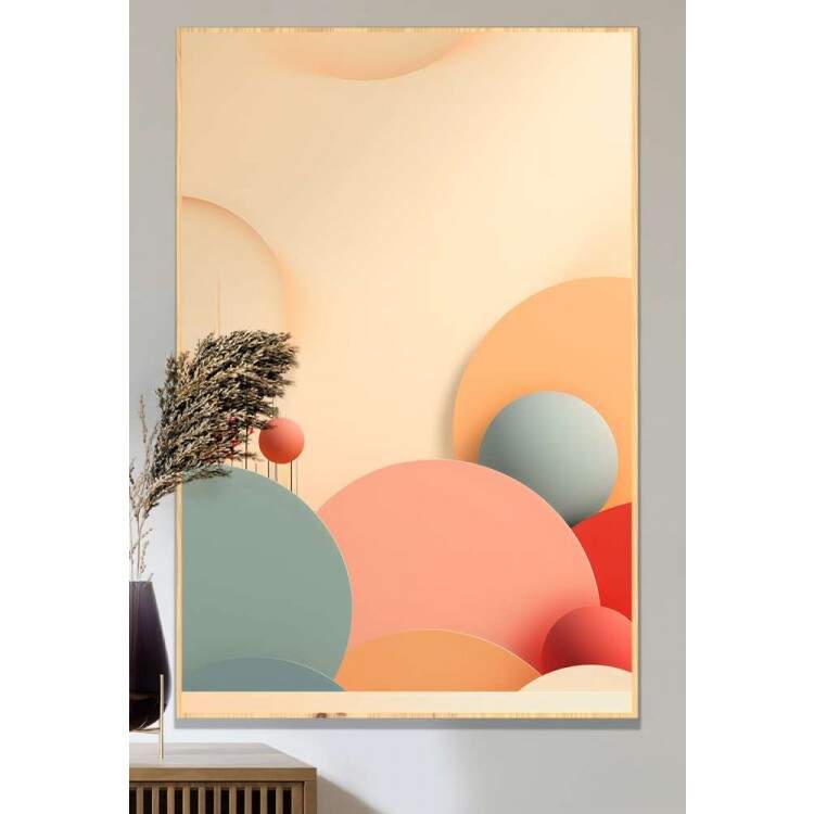 Quadro Decorativo Arte Minimalista com Cores Pastis