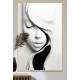 Quadro Decorativo Arte Minimalista Mulher Branca com Detalhe Preto