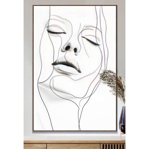 Quadro Decorativo Arte Minimalista Rosto de Mulher Fine Line