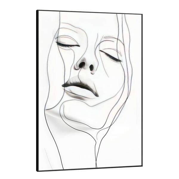 Quadro Decorativo Arte Minimalista Rosto de Mulher Fine Line