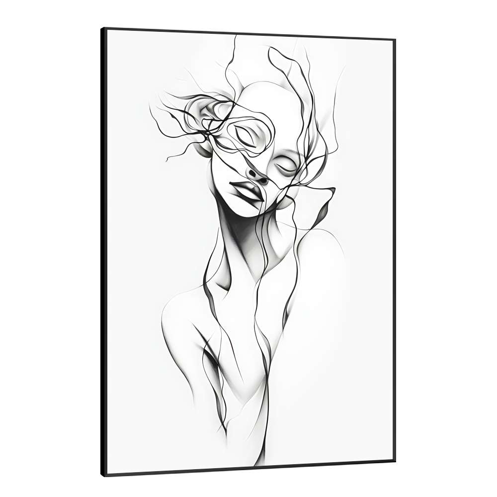 Quadro Decorativo Desenho Minimalista Traos em Mulher