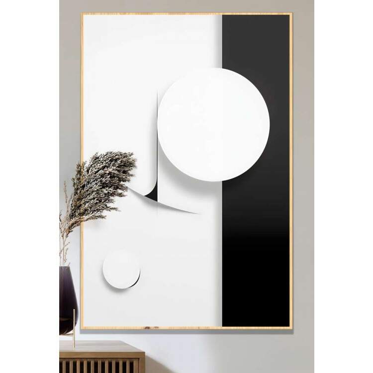 Quadro Decorativo Minimalista Branco e Preto