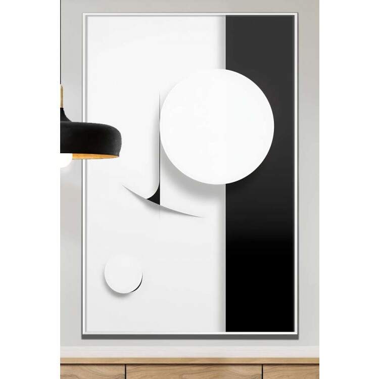 Quadro Decorativo Minimalista Branco e Preto