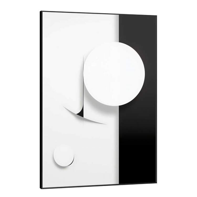 Quadro Decorativo Minimalista Branco e Preto