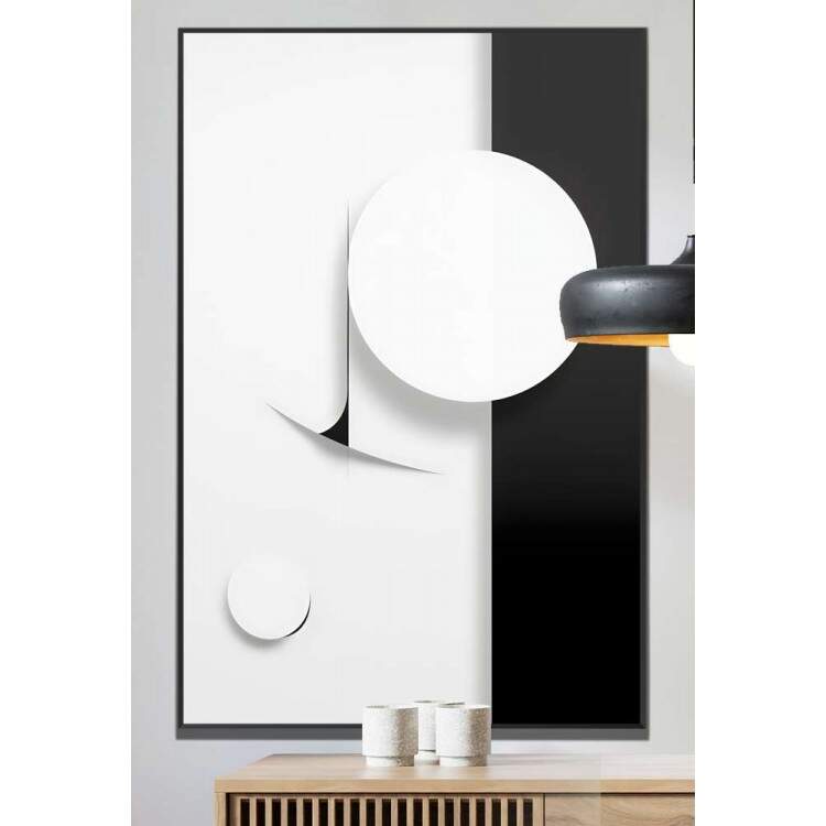 Quadro Decorativo Minimalista Branco e Preto