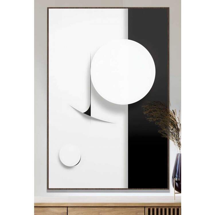 Quadro Decorativo Minimalista Branco e Preto