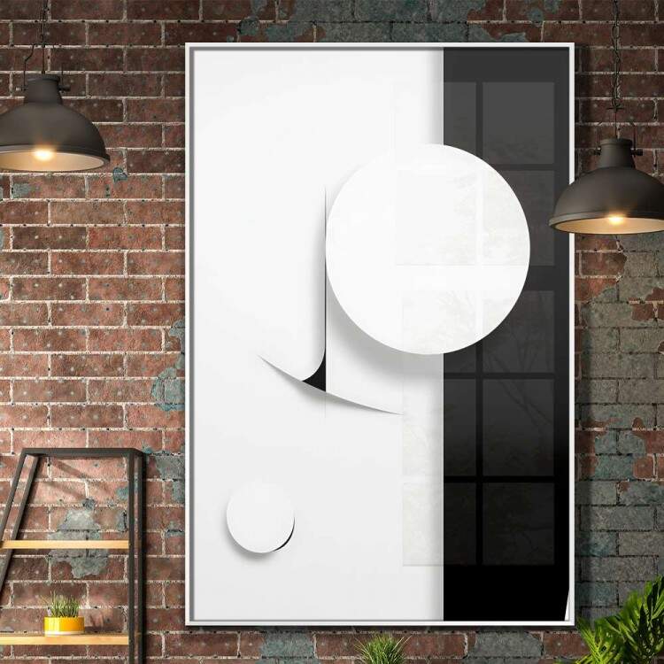 Quadro Decorativo Minimalista Branco e Preto