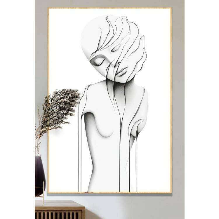 Quadro Decorativo Minimalista Desenho de Mulher Se Desfazendo
