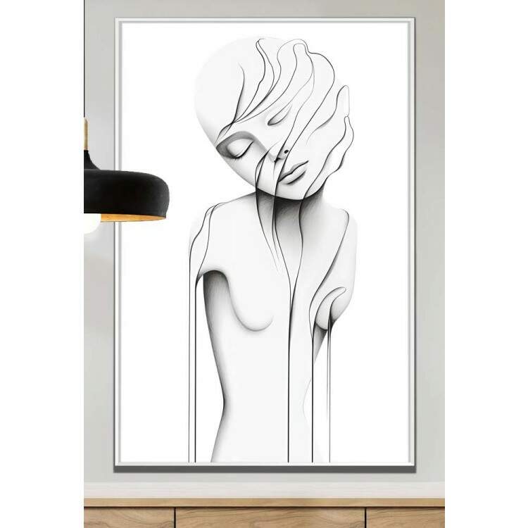 Quadro Decorativo Minimalista Desenho de Mulher Se Desfazendo