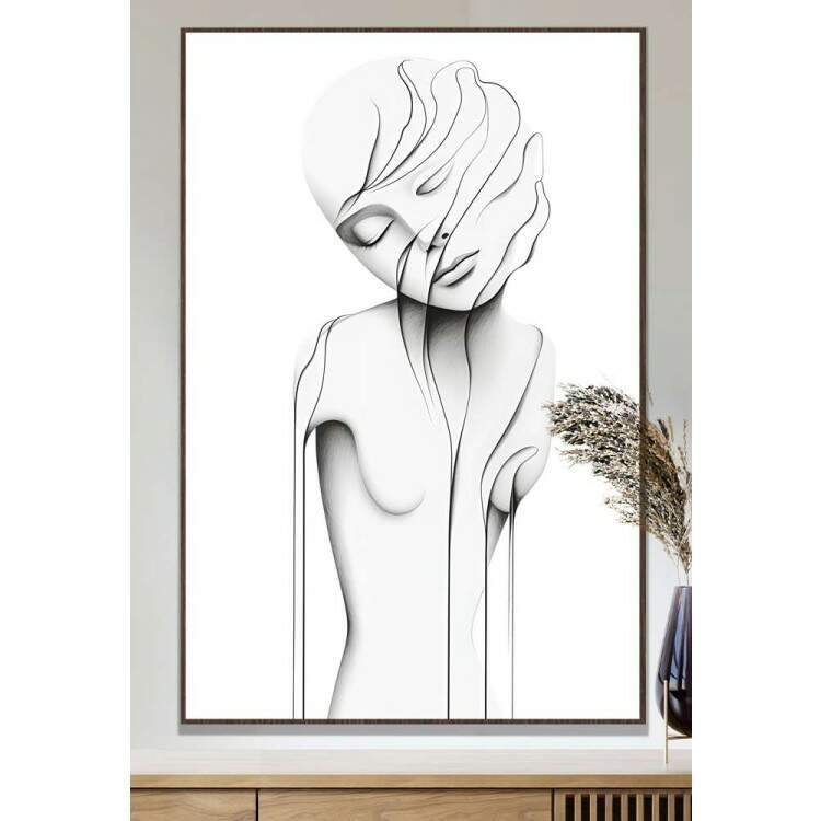 Quadro Decorativo Minimalista Desenho de Mulher Se Desfazendo