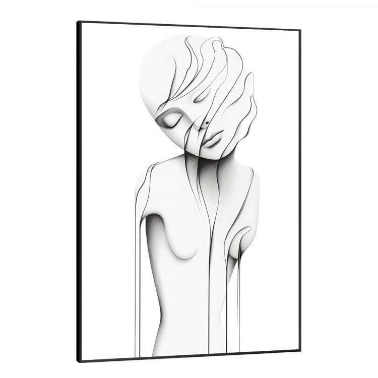 Quadro Decorativo Minimalista Desenho de Mulher Se Desfazendo