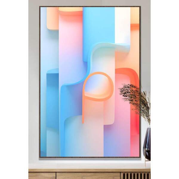 Quadro Decorativo Minimalista Figuras com Tons Pastis