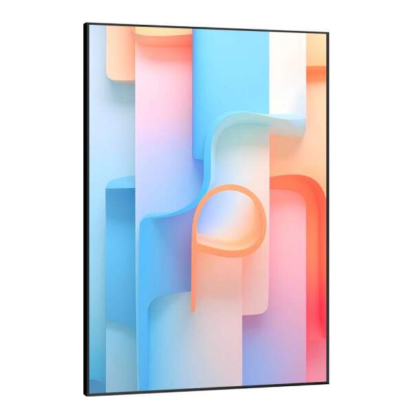 Quadro Decorativo Minimalista Figuras com Tons Pastis