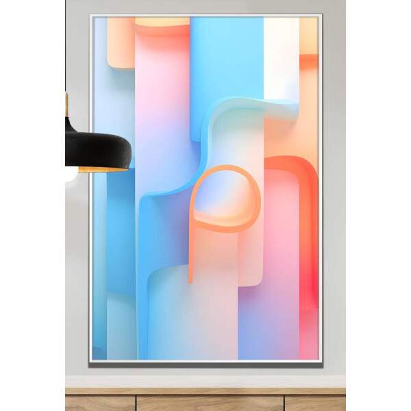 Quadro Decorativo Minimalista Figuras com Tons Pastis