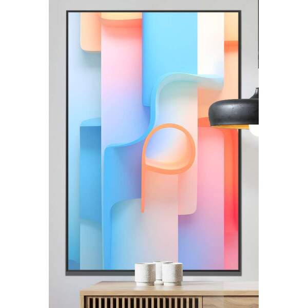 Quadro Decorativo Minimalista Figuras com Tons Pastis