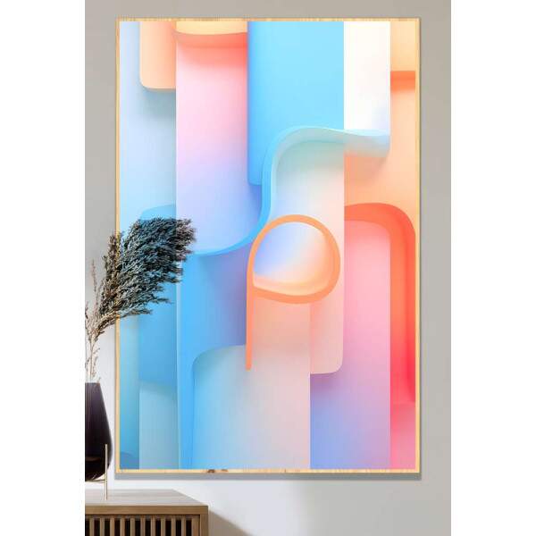 Quadro Decorativo Minimalista Figuras com Tons Pastis