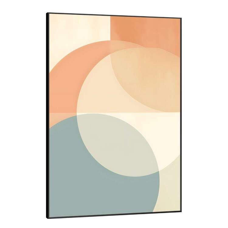 Quadro Decorativo Minimalista Geomtrico Laranja e Azul