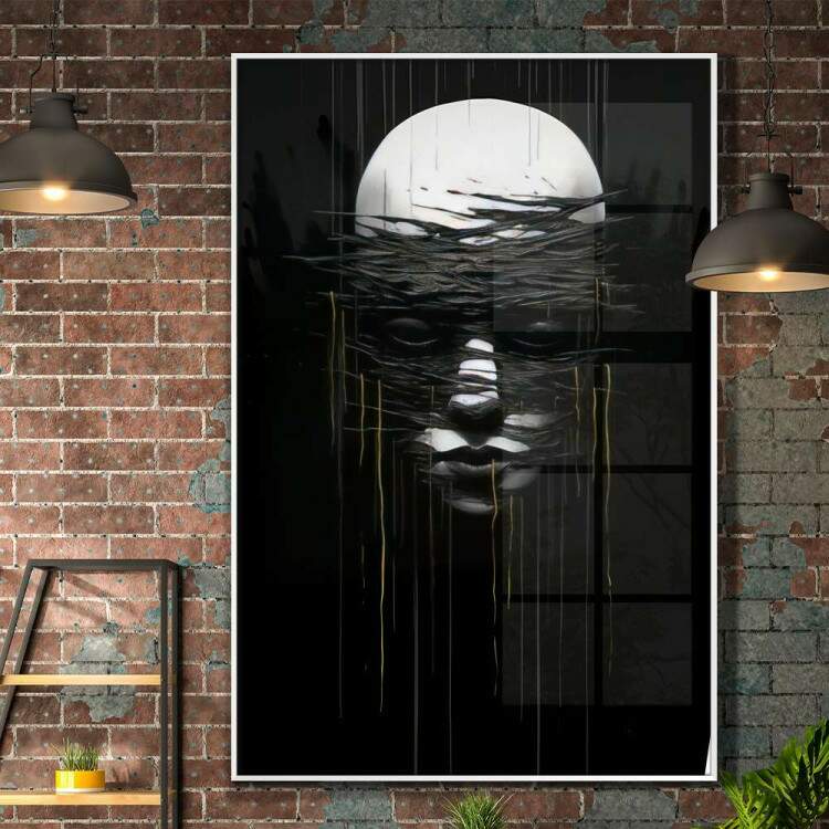 Quadro Decorativo Rosto Sombrio
