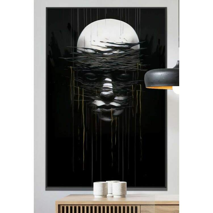 Quadro Decorativo Rosto Sombrio