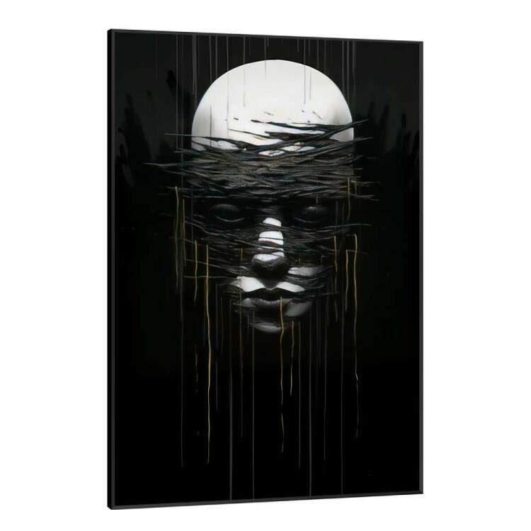 Quadro Decorativo Rosto Sombrio