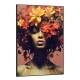 Quadro Decorativo Colagem de Flores em Cabelo Black Woman