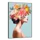 Quadro Decorativo Colagem de Flores em Cabelo de Mulher