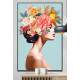 Quadro Decorativo Colagem de Flores em Cabelo de Mulher