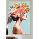 Quadro Decorativo Colagem de Flores em Cabelo de Mulher