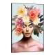 Quadro Decorativo Colagem de Flores em Mulher Olhando Para Baixo