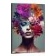 Quadro Decorativo Colagem de Flores em Volta de Mulher