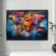 Quadro Decorativo Estilo Grafite com Cores Intensas