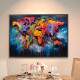 Quadro Decorativo Estilo Grafite com Cores Intensas