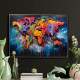 Quadro Decorativo Estilo Grafite com Cores Intensas