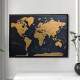 Quadro Decorativo Mapa-M�ndi Estilo R�stico