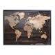 Quadro Decorativo Mapa-M�ndi R�stico Estilo 3D em Madeira