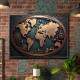 Quadro Decorativo Mapa-M�ndi R�stico Vintage Estilo 3D
