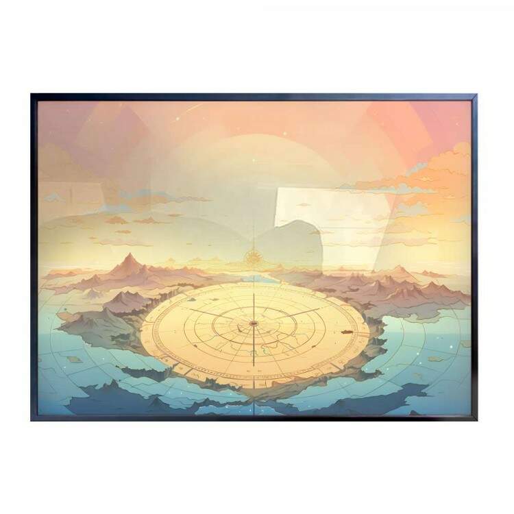 Quadro Decorativo Terra Plana em Mapa do Mundo